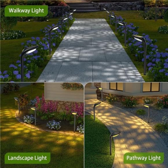 150 Lumen Bright Solar Outdoor Lights,4 Pack Solar Pathway Lights Waterproof - Picture 3 of 7